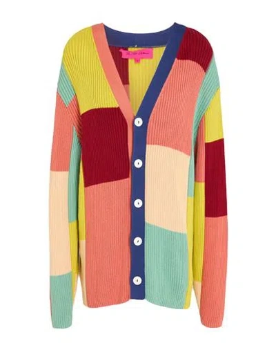 The Elder Statesman Woman Cardigan Coral Size M Organic Cotton, Cashmere In Multi
