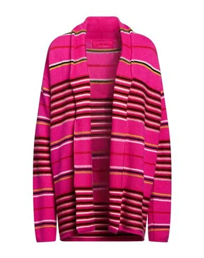 The Elder Statesman Woman Cardigan Fuchsia Size S Cashmere In Pink