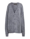 The Elder Statesman Woman Cardigan Grey Size M Cashmere In Grey