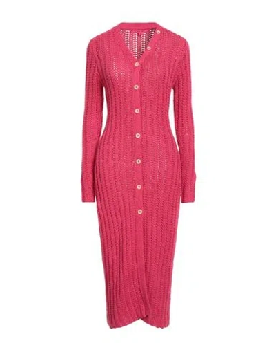 The Elder Statesman Woman Midi Dress Fuchsia Size M Cotton In Pink