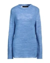 The Elder Statesman Woman Sweater Azure Size L Cashmere In Blue