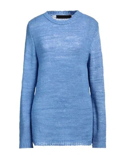 The Elder Statesman Woman Sweater Azure Size L Cashmere In Blue