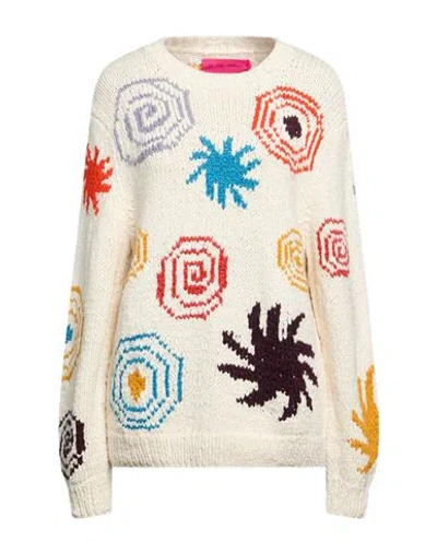 The Elder Statesman Woman Sweater Ivory Size M/l Organic Cotton In Multi