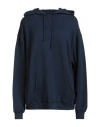 The Elder Statesman Woman Sweatshirt Navy Size L Cotton, Cashmere