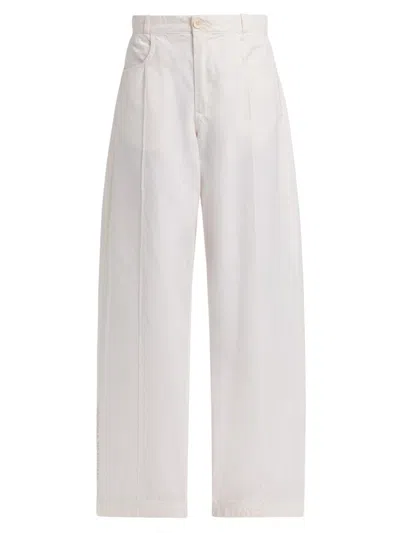 The Elder Statesman Women's Bender Cotton Chino Pants In White