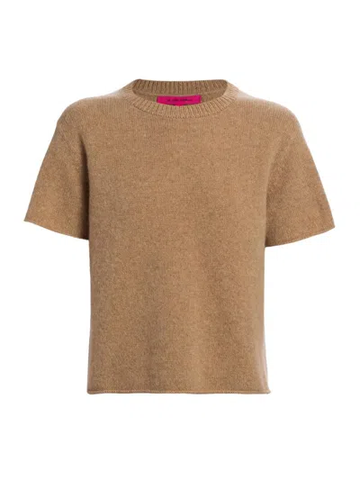 The Elder Statesman Women's Cashmere Knit Short-sleeve Sweater In Brown