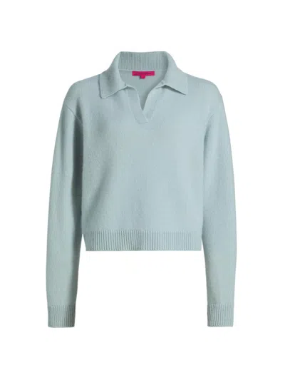 The Elder Statesman Women's Cashmere Polo Sweater In Blue