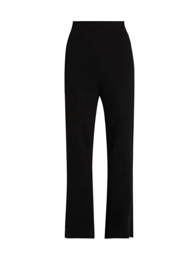 The Elder Statesman Women's Delicash Silk-cashmere Knit Flared Pants In Black