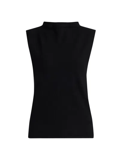 The Elder Statesman Women's Mock Turtleneck Cashmere Jersey Tank In Black