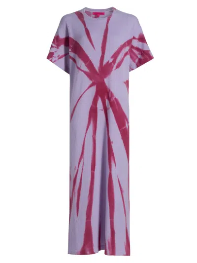 The Elder Statesman Women's Mythic Oversized Dyed Cashmere T-shirt Maxi Dress In Purple