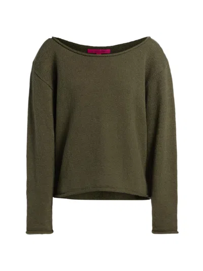 The Elder Statesman Women's Nora Lite Oversized Sweater In Green