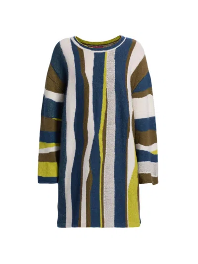 The Elder Statesman Women's Nora Shore Striped Cotton Tunic In Multi