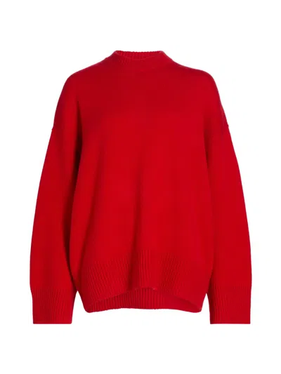 The Elder Statesman Women's Seedstitch Cashmere Tunic Sweater In Red