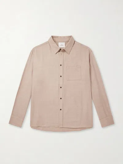 The Elder Statesman Wool And Cashmere-blend Shirt In Neutral