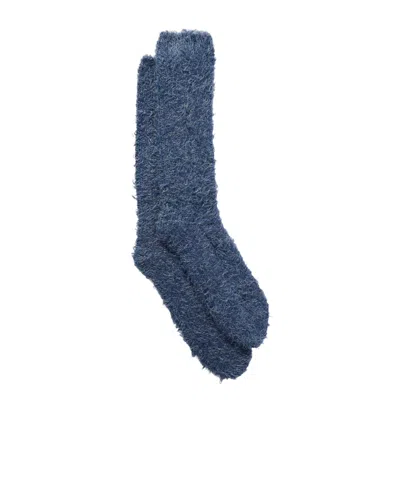 The Elder Statesman Wool And Silk-blend Socks In Blue