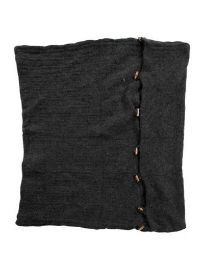 Pre-owned The Elder Statesman Wool Blend Throw Pillow Case In Gray