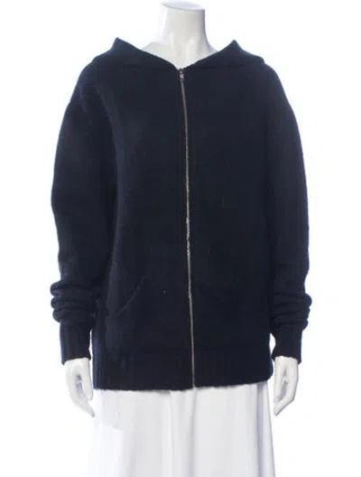Pre-owned The Elder Statesman Wool Crew Neck Sweater In Blue