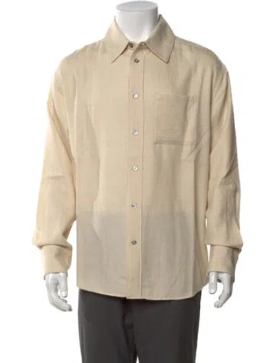 Pre-owned The Elder Statesman Wool Long Sleeve Shirt W/ Tags In Neutral