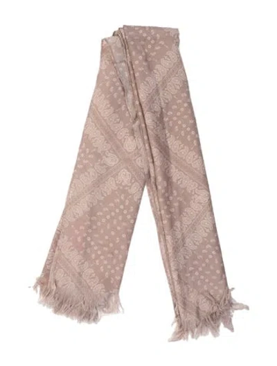 Pre-owned The Elder Statesman Wool Paisley Print Scarf In Brown