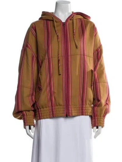 Pre-owned The Elder Statesman Wool Striped Jacket W/ Tags In Yellow