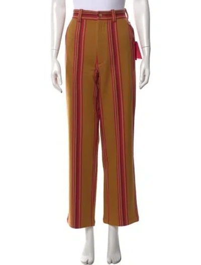 Pre-owned The Elder Statesman Wool Wide Leg Pants W/ Tags In Brown