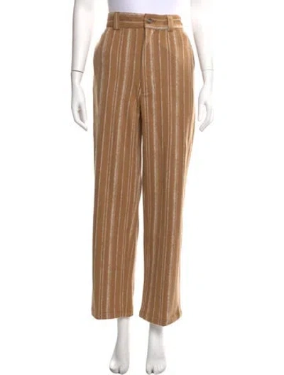 Pre-owned The Elder Statesman Wool Wide Leg Pants W/ Tags In Neutral