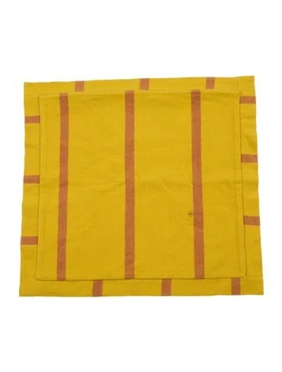 Pre-owned The Elder Statesman Woven Patterned Pillow Sham In Yellow