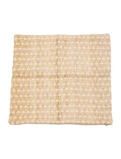 Pre-owned The Elder Statesman Woven Pillow In Neutrals