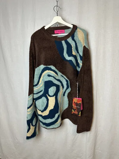 Pre-owned The Elder Statesman X Ollio Intarsia-knit Bouclé Sweater In Multi