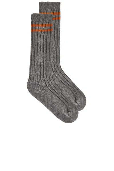 The Elder Statesman Yosemite Rib Tube Sock In Gray