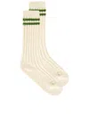 The Elder Statesman Yosemite Rib Tube Sock In White
