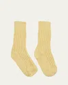 The Elder Statesman Yosemite Ribbed Cashmere Socks In Butter