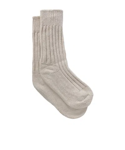 The Elder Statesman Yosemite Ribbed Cashmere Socks In Gray