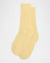 The Elder Statesman Yosemite Ribbed Cashmere Socks In Green