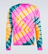 The Elder Statesman Zig Dyed Cashmere Sweater In Vory W/ Amr/trk/apr