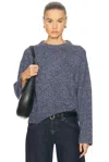The Elder Statesman Zuma Marl Crewneck Sweater In Blue