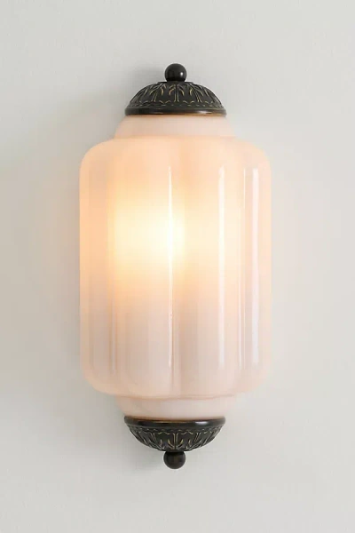 The Eloise Lighting Collection By Anthropologie The Eloise Scallop Milk Glass Flush Sconce Wall Light
