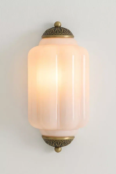 The Eloise Lighting Collection By Anthropologie The Eloise Scallop Milk Glass Flush Sconce Wall Light