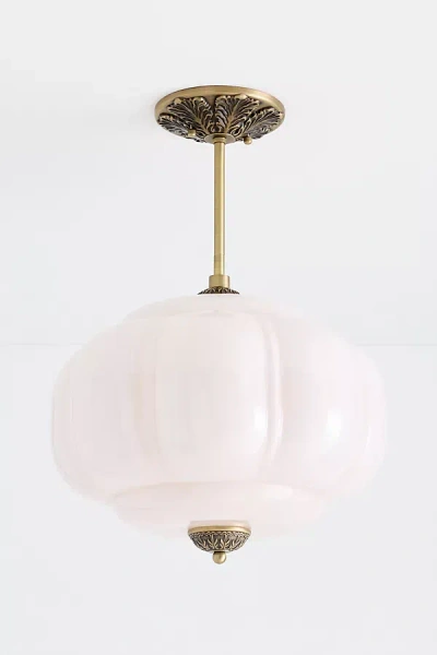The Eloise Lighting Collection By Anthropologie The Eloise Scallop Milk Glass Semi-flush Mount Ceiling Light
