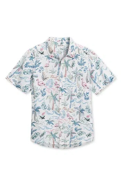 The Endless Summer Kids' Flamingo Button-up Shirt In Multi