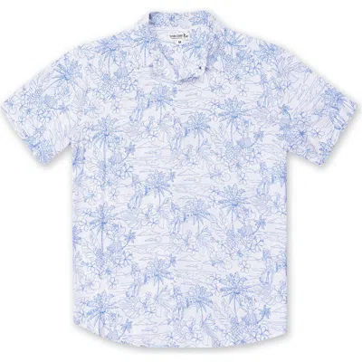 The Endless Summer Kids' Floral Stretch Button-down Shirt In White
