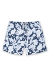 The Endless Summer Kids' Hibiscus Print Volley Swim Trunks In Navy