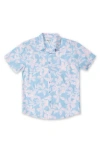 The Endless Summer Kids' Stretch Button Front Shirt In Lt. Blue