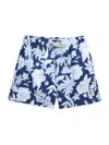 The Endless Summer Kids' Hibiscus Print Volley Swim Trunks In Navy