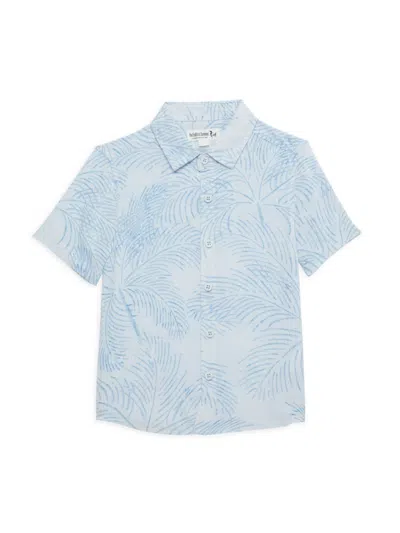 The Endless Summer Kids' Little Boy's & Boy's Palm Button Up Shirt In Blue