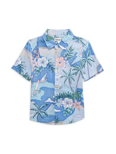 The Endless Summer Kids' Little Boy's & Boy's Tropical Print Shirt In Blue