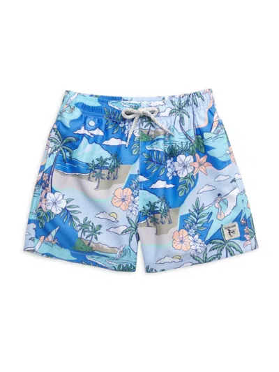 The Endless Summer Kids' Little Boy's & Boy's Tropical Print Shorts In Blue