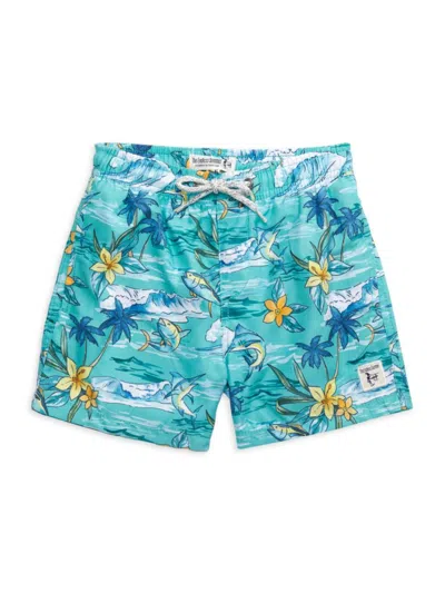 The Endless Summer Kids' Little Boy's & Boy's Tropical Print Swim Shorts In Teal