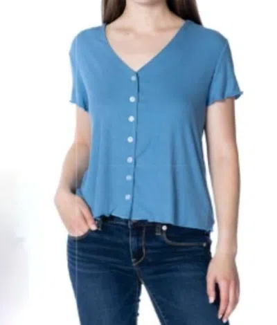 The Enkay Clothing Button Front Shirt In Denim In Multi