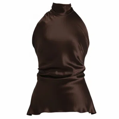 The Ethos Studio Women's Brown Alica Top, Silky - Cocoa